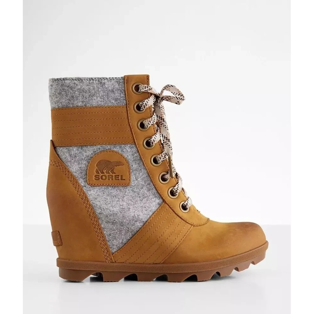 SOREL® (Women's‎ 5.5) LEXIE™ WEDGE FELT Waterproof Ankle Boot in Camel - $169